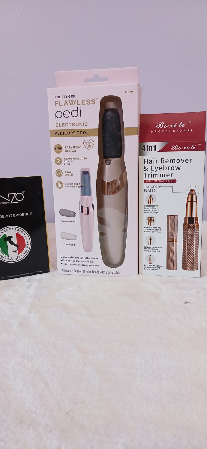 جهاز إزالة الشعر 4في1 وجهاز تقشير القدمين